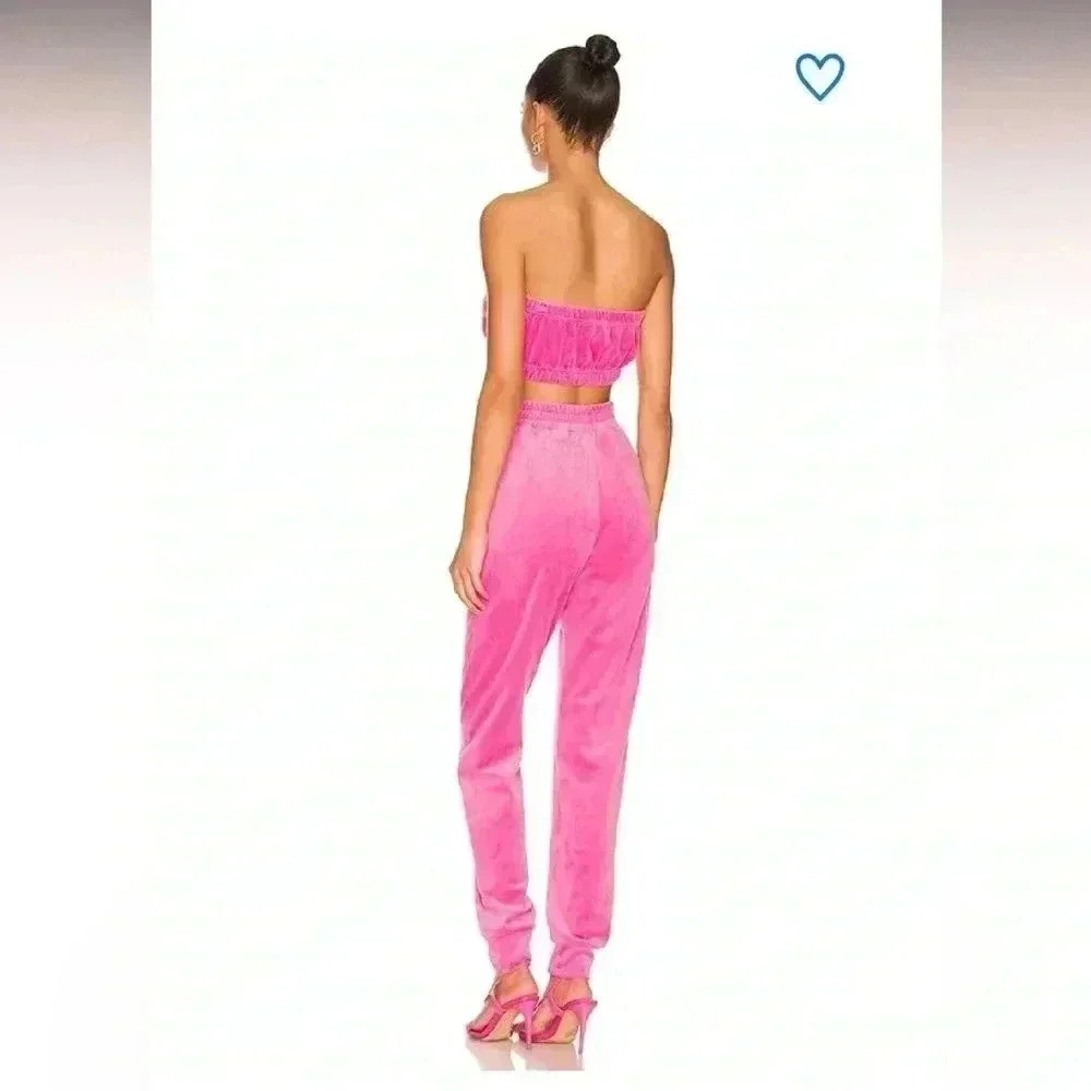 REVOLVE SUPERDOWN velour hot pink high rise jogger pants size S Barbiecore - Picture 4 of 8